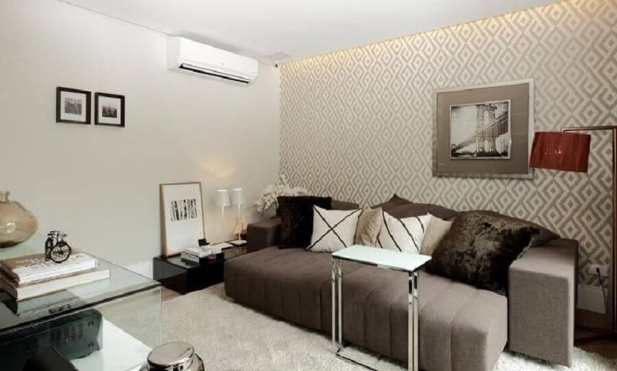 Papel de parede para decoração de sala de estar cinza Papel de parede para decoração de sala de estar cinza Foto Rodrigo Fonseca