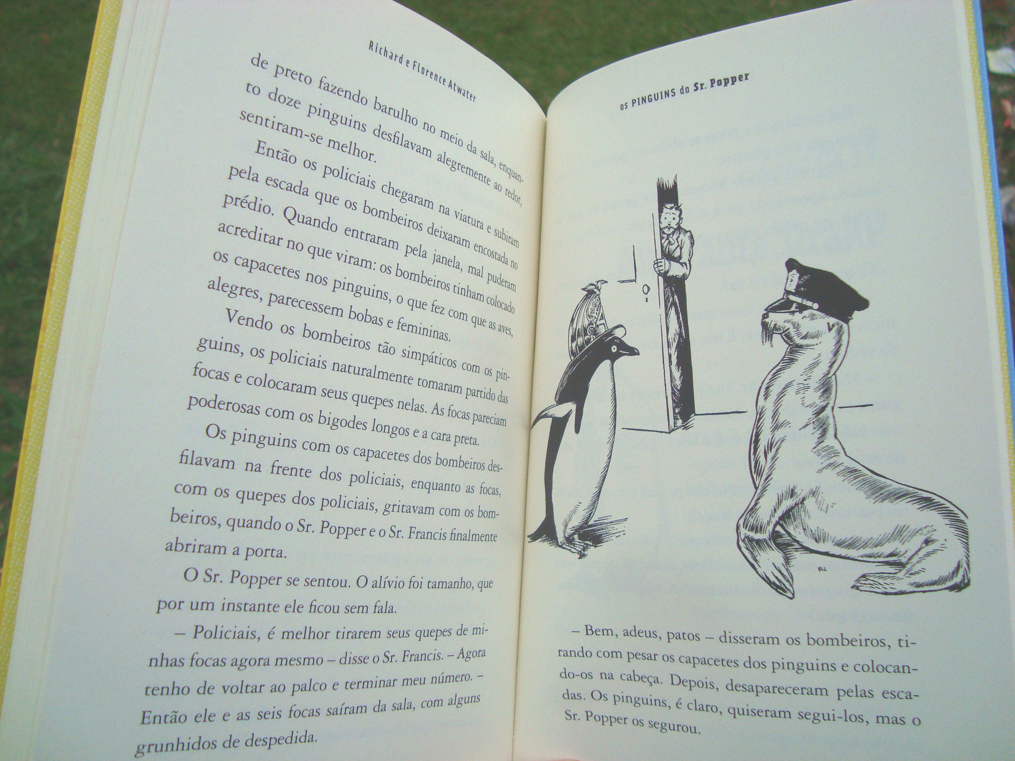páginas do livro Os pinguins do Sr Popper