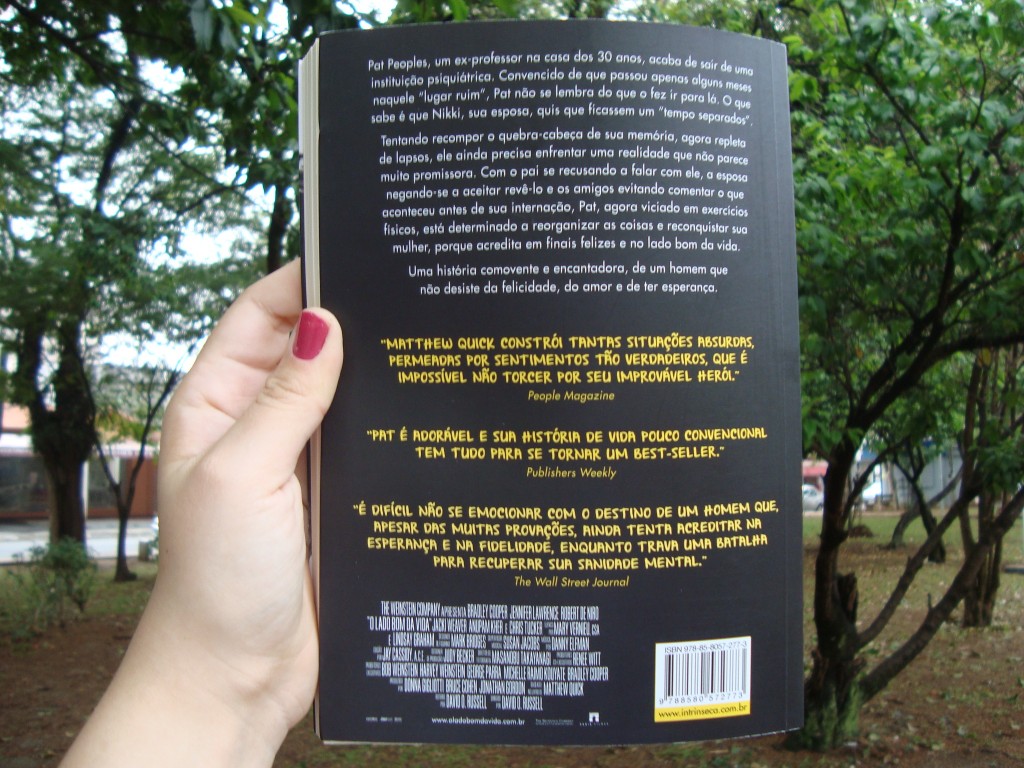 Contra capa do livro O lado bom da vida