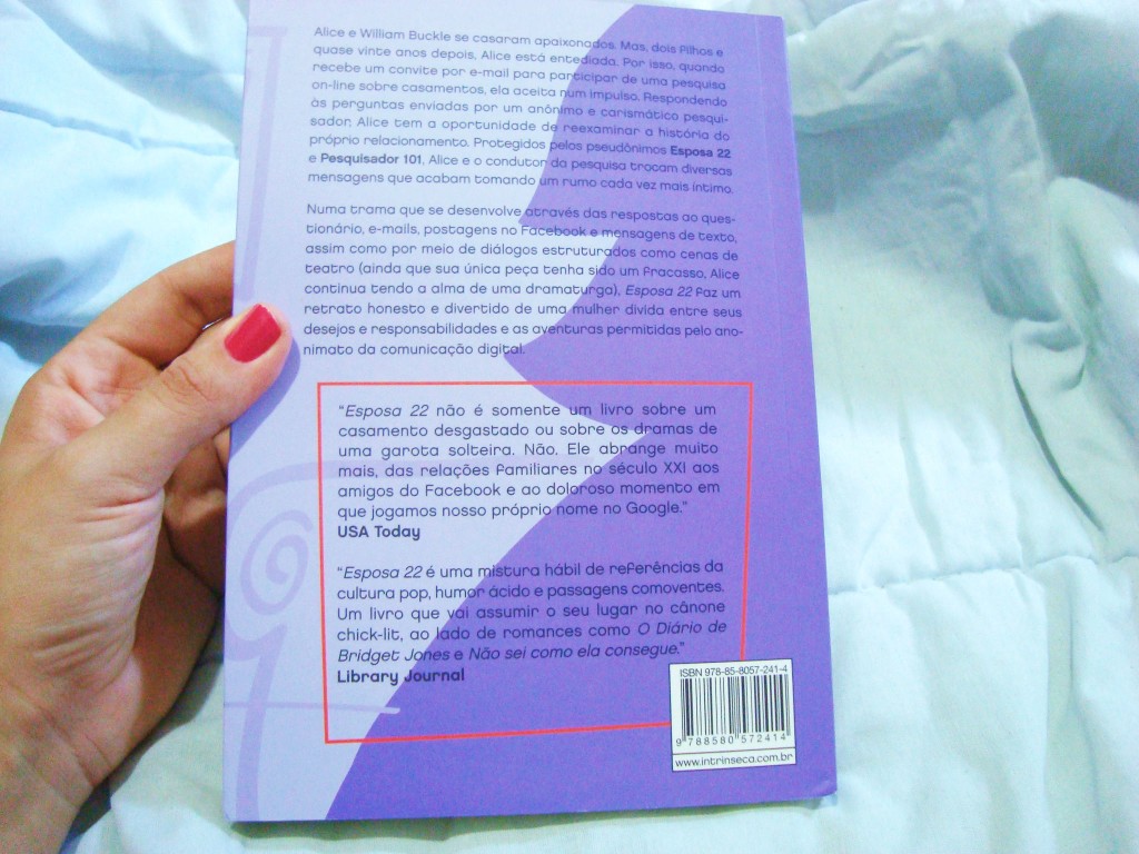 Contra-capa do livro Esposa 22